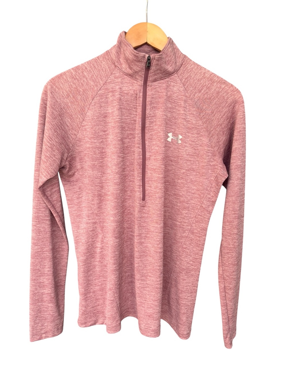 Under Armour Pink Heather Quarter-Zip Pullover Medium